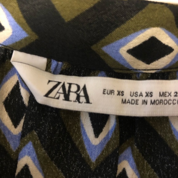 DEAL!!Olive green, black, lilac geometric dress, XS - Picture 5 of 5